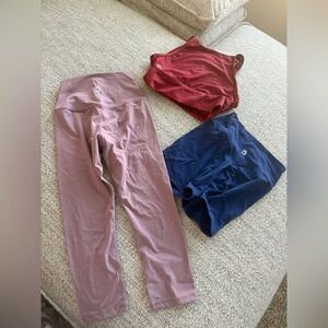 BuffBunny Leggings and Shorts Set - Mauve, Maroon, and Navy